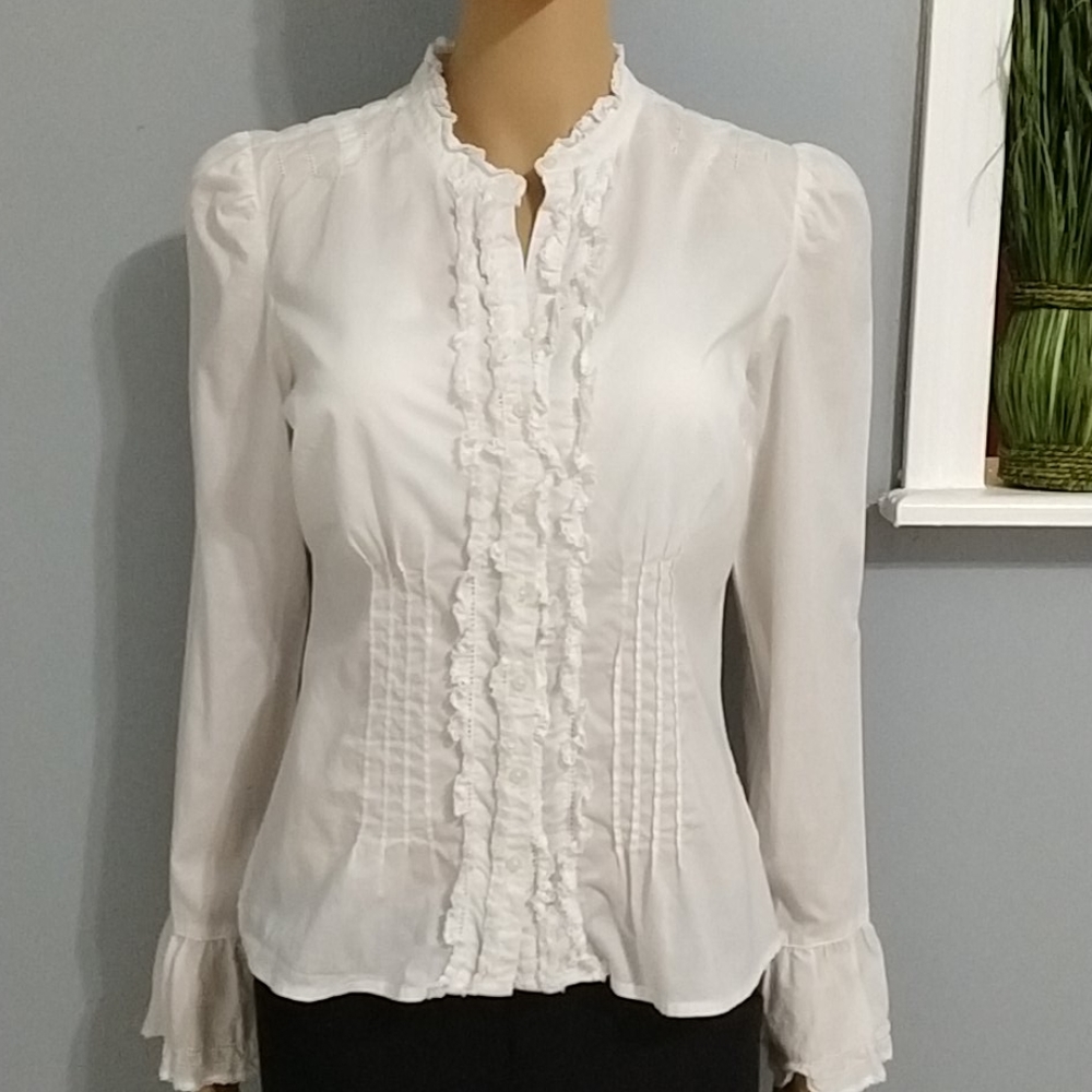 Tommy Hilfiger button down ruffle dress shirt